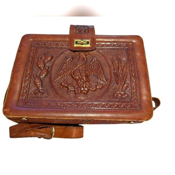 Vintage 60s Mexican Hand Tooled Leather Women's Handbag